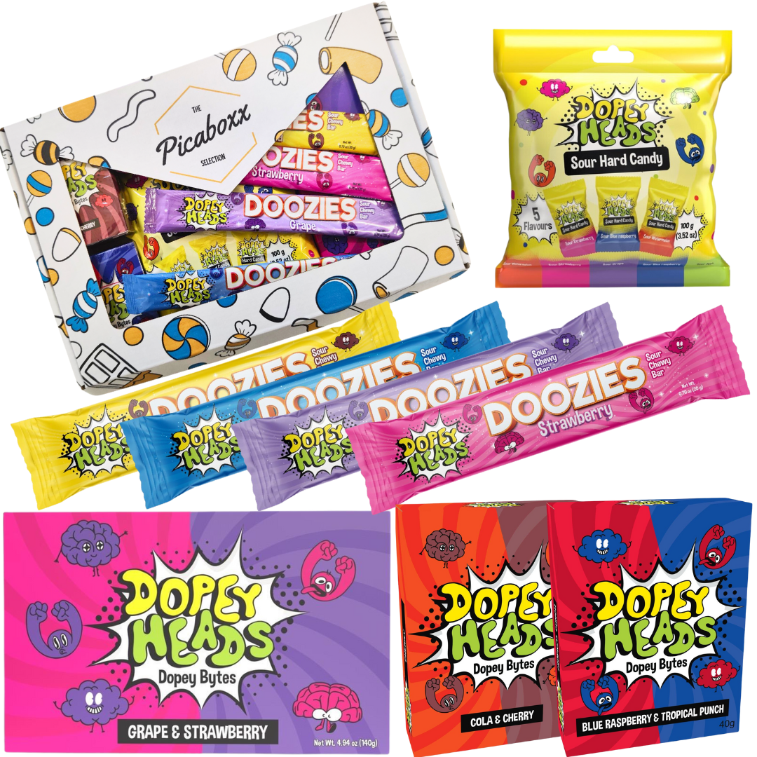 Dopey Heads | Picaboxx Soft Chewy and Hard Sour Candy | Weight 400g